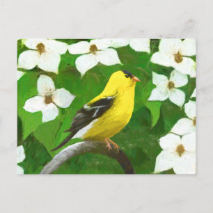 Goldfinch-Malerei - Niedliche Original-Hundeschich Postkarte