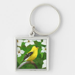 Goldfinch-Malerei - Niedliche Original-Hundeschich Schlüsselanhänger