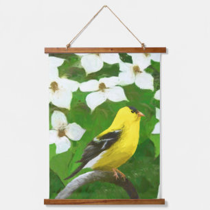 Goldfinch-Malerei - Original Wild Bird Art Wandteppich Mit Holzrahmen