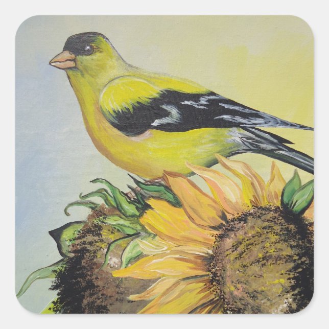 Goldfinch Quadratischer Aufkleber (Vorderseite)