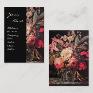 GOLDFINCH, ROSA ROSEN UND SCHMETTERLING VISITENKARTE