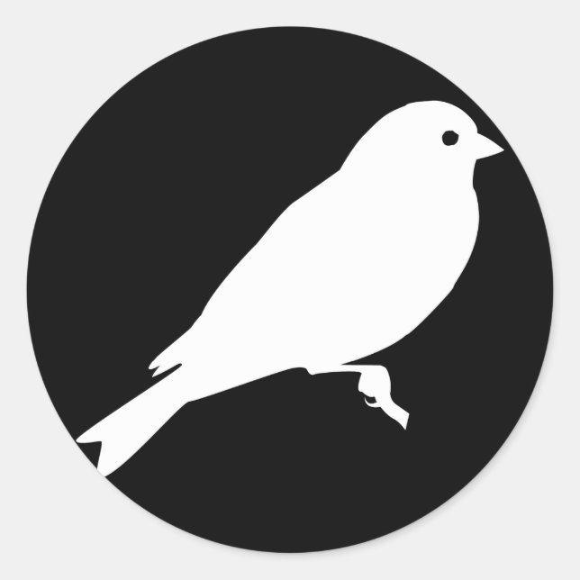 Goldfinch-Silhouette Runder Aufkleber (Vorderseite)