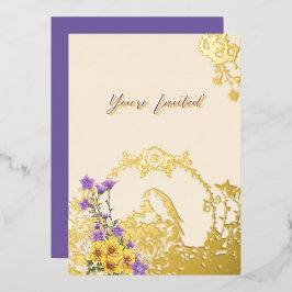 Goldfinch Spring Garden Wedding Cream Folieneinladung