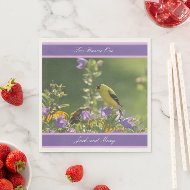 Goldfinch Spring Garden Wedding Serviette (Beispiel)
