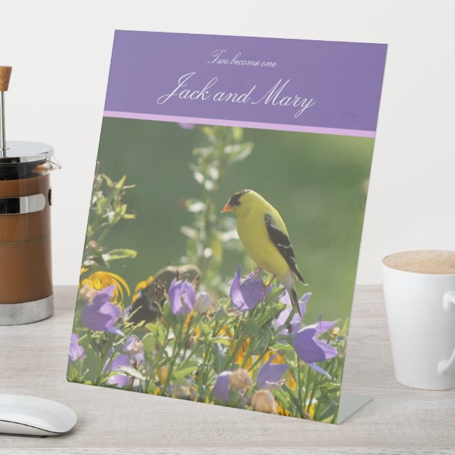 Goldfinch Spring Garden Wedding Sockelschild (In Situ)