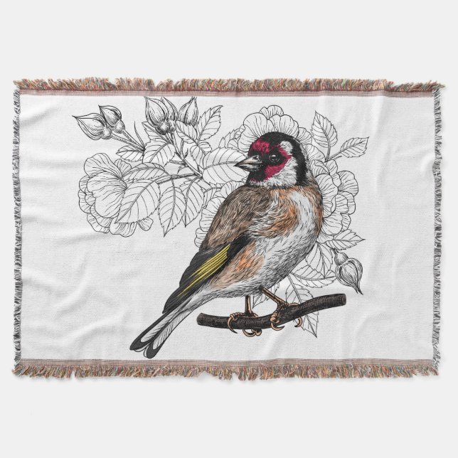 Goldfinch und Rose Decke (Vorderseite)