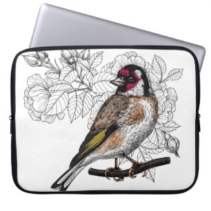 Goldfinch und Rose Laptopschutzhülle