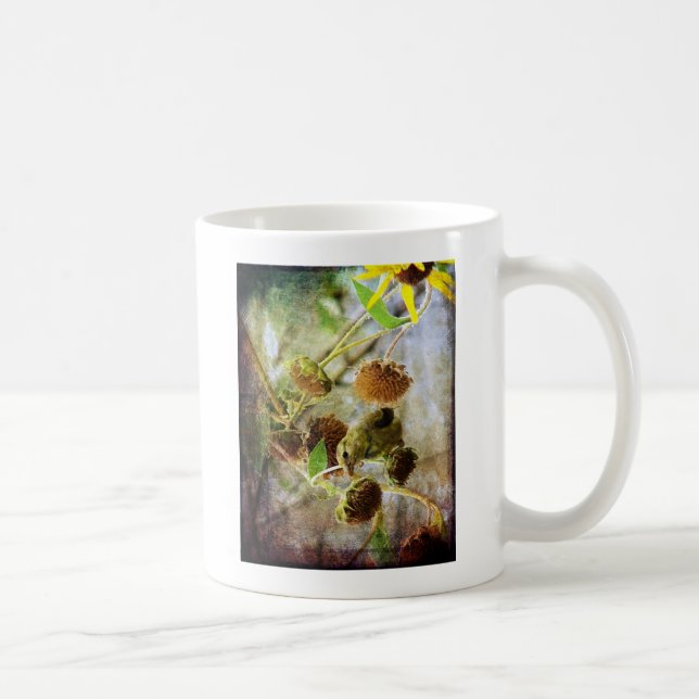 Goldfinch und Sonnenblumen Kaffeetasse (Rechts)