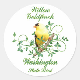 Goldfinch Washington Staat Bird Runder Aufkleber