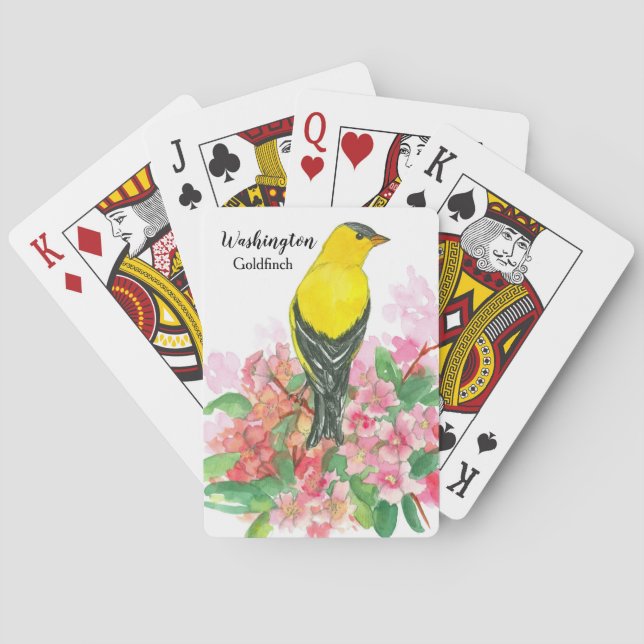 Goldfinch Washington Staat Souvenir Goldfinch Spielkarten (Rückseite)