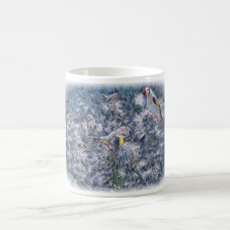 Goldfinches auf Disteln Kaffeetasse