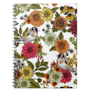 Goldfinken im Garten Notizblock