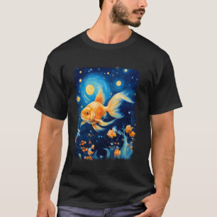 Goldfisch Aquarium Fisch Sternennacht Gemälde T-Shirt