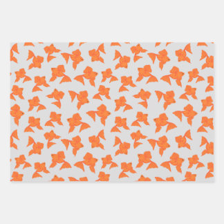 Goldfisch auf grauem Wrapping-Set Geschenkpapier Set