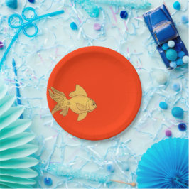 Goldfisch Electric Orange Pappteller