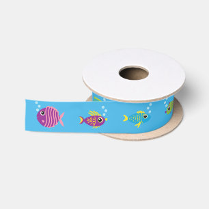 Goldfisch-Fisch-Aquarium-Ozean-Tier-Band Satinband