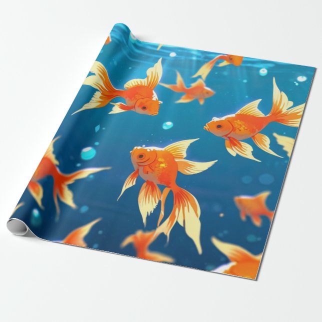 Goldfisch Geschenkpapier (Ungerollt)