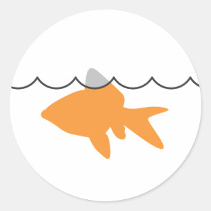 Goldfisch-Haifisch-Aufkleber Runder Aufkleber