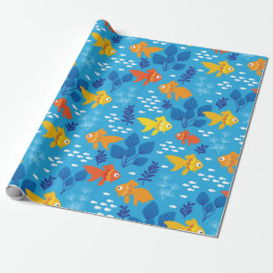 Goldfisch im Aquarium Geschenkpapier