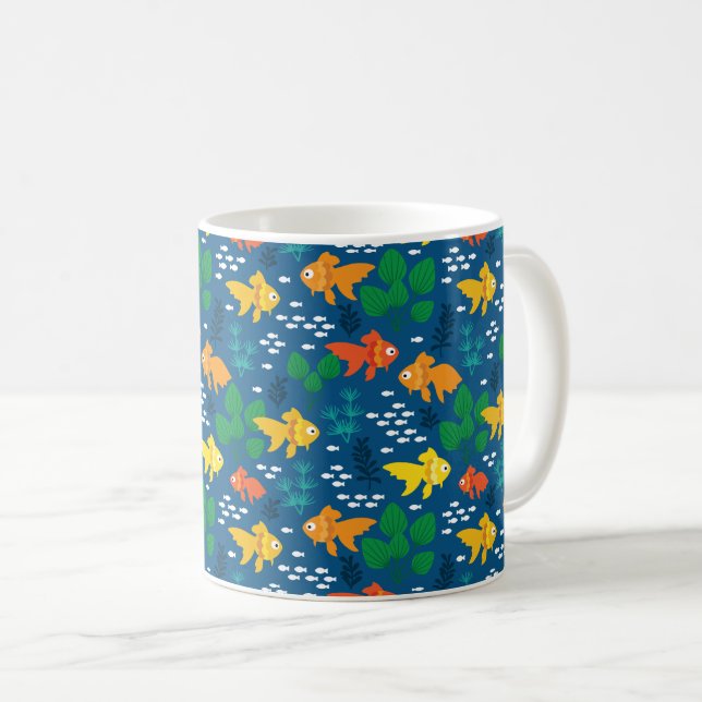 Goldfisch im Aquarium Kaffeetasse (VorderseiteRechts)