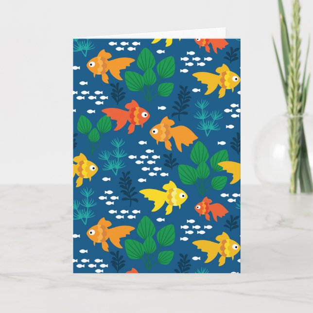 Goldfisch im Aquarium Karte (Vorderseite)
