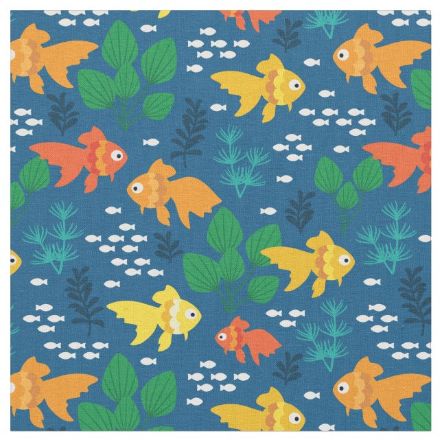 Goldfisch im Aquarium Stoff (Nahaufnahme)