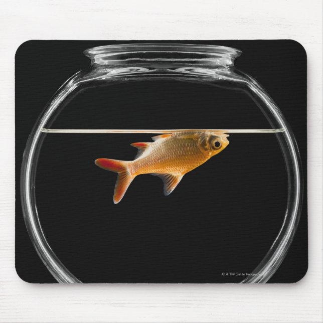 Goldfisch in Schüssel 2 Mousepad (Vorne)