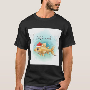 Goldfisch in Weihnachtsmannmütze T-Shirt