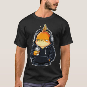 Goldfisch Kaffeeliebhaber – Schlafende Kapuzenja T-Shirt