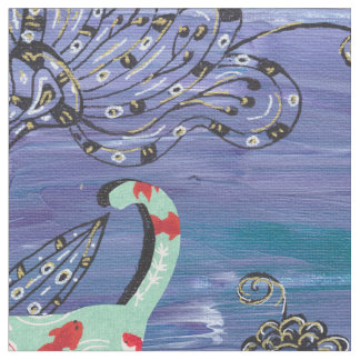 Goldfisch-Katzen Stoff