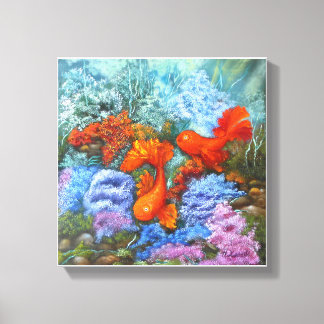 Goldfisch malt Feng Shui Liebe Symbole Plakat Leinwanddruck