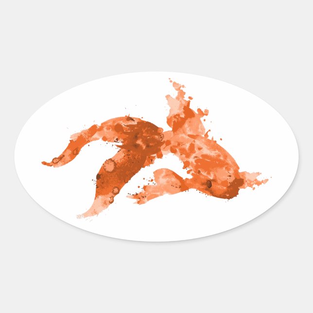 Goldfisch Ovaler Aufkleber (Vorderseite)