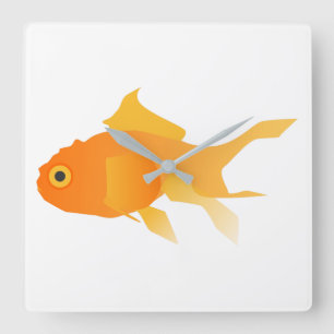 Goldfisch Quadratische Wanduhr
