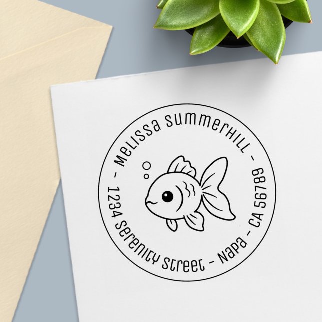 Goldfisch-Rundadresse Permastempel (Von Creator hochgeladen)