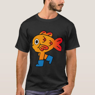 Goldfisch-Stiefel-Kunst T-Shirt