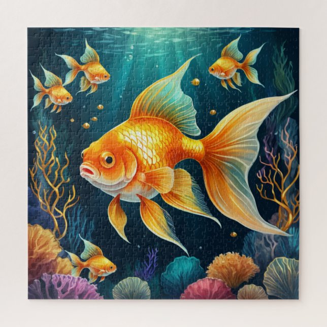 Goldfisch unter Wasser (Vertikal)