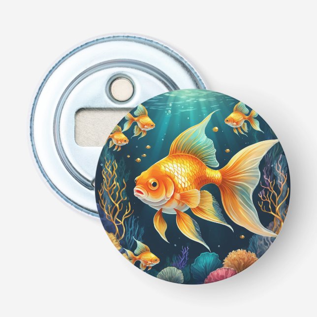 Goldfisch unter Wasser Flaschenöffner (Vorderseite)