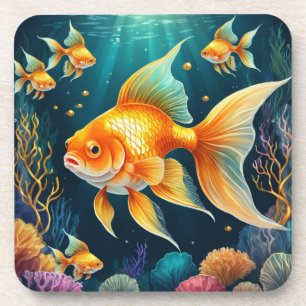 Goldfisch unter Wasser Getränkeuntersetzer