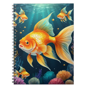Goldfisch unter Wasser Notizblock