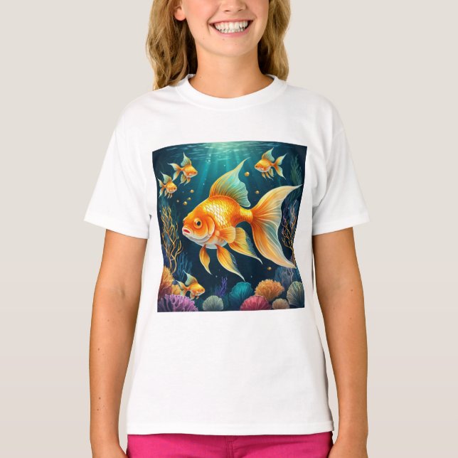 Goldfisch unter Wasser T-Shirt (Vorderseite)