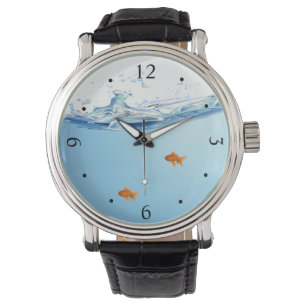 Goldfisch unter Wasseraquarium Armbanduhr