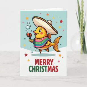Goldfisch-Weihnachtskarte Karte