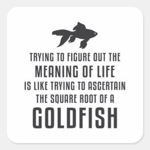 Goldfische Bedeutung des Lebens Goldfisch Retro Fu Quadratischer Aufkleber