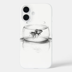 Goldfische in Schüssel und Wasser Minimalistisch z iPhone 16 Hülle
