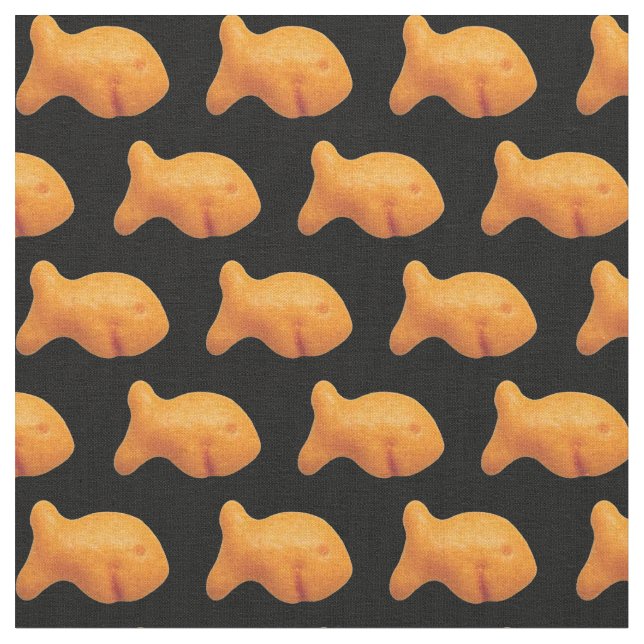 Goldfische Stoffe, schwarzer Hintergrund Stoff (Nahaufnahme)