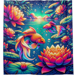 "Goldfish and Lotus Serenity Art" Duschvorhang