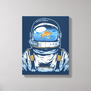 Goldfish Astronaut Leinwanddruck