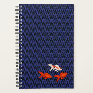 Goldfish auf Seigaiha-Muster individuell anpassbar Planer