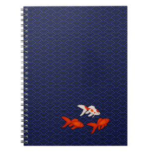Goldfish auf Seigaiha Pattern Anpassbar Japanisch Notizblock