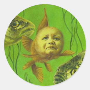 Goldfish Baby Mutant Design Runder Aufkleber